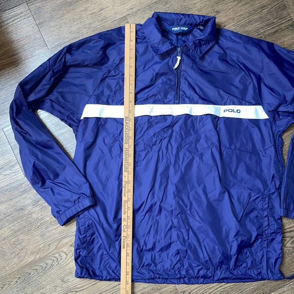Vintage Ralph Lauren Polo Golf Logo Anorak Windbreaker L Navy Blue - Picture 4 of 7
